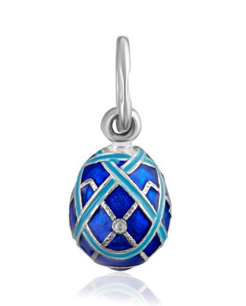 Bright Blue Enamel Egg Pendant The Romanov, image 