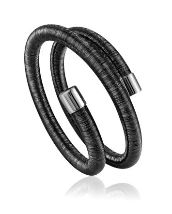 Designer Blackened Spring Cuff Bracelet The Twist, image 