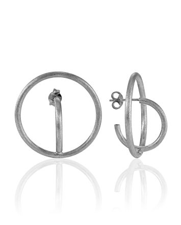 Matte Texture Hoop Earrings In Spherical Design The ICONIC, image 
