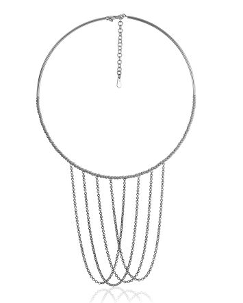 Designer Beaded Hoop Necklace With Chains The Sparkling, image 