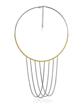 Fabulous Bicolor Hoop Necklace With Chains The Sparkling, image 
