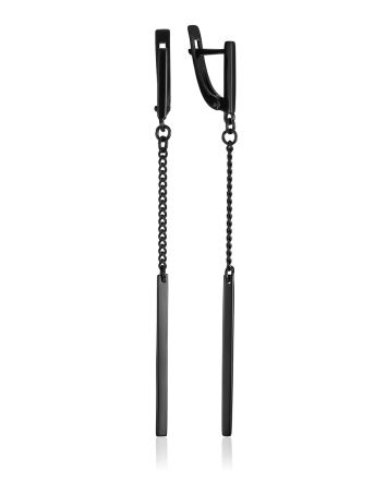 Blackened Earrings With Chains The ICONIC black edition, image 