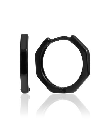 Geometric Hoop Earrings The ICONIC black edition, image 