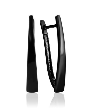 Sleek Geometric Earrings The ICONIC black edition, image 