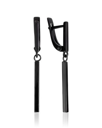 Geometric Dangle Bar Earrings The ICONIC black edition, image 