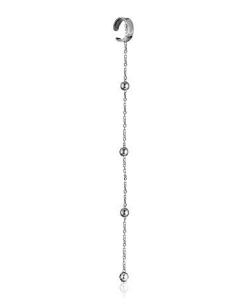 Ear Cuff With Chain And Hematite Beads The Link, image 
