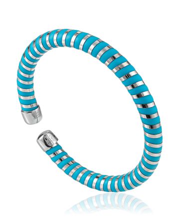 Silicone Cuff Bracelet With Blue Filament The Supernova, image 