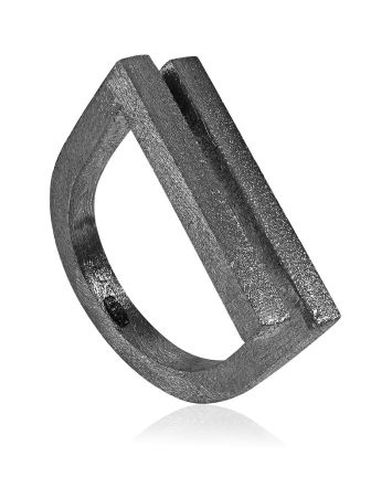 Чернёное кольцо SILK с матовым финишем, Ring Size: 8 / 18, image 