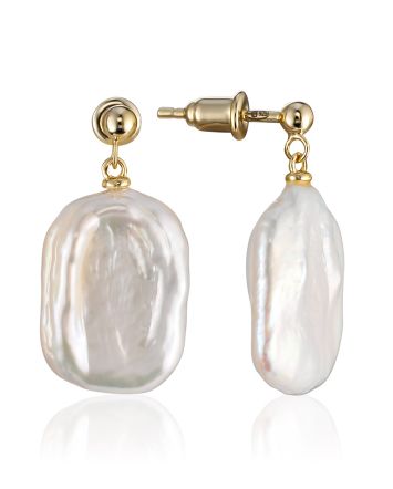 Fabulous Gilded Earrings With Baroque Pearls The Oceania, image 