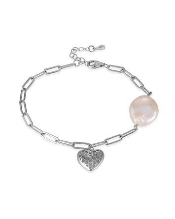 Designer Heart Pendant Bracelet With Pearl The Oceania, image 