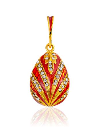 Chic Egg Pendant With Glossy Enamel And Crystals The Romanov, image 
