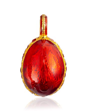 Fabulous Glossy Red Enamel Egg Pendant The Romanov, image 