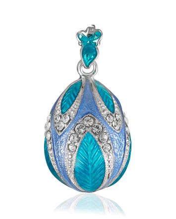 Bright Blue Enamel Egg Shaped Pendant The Romanov, image 