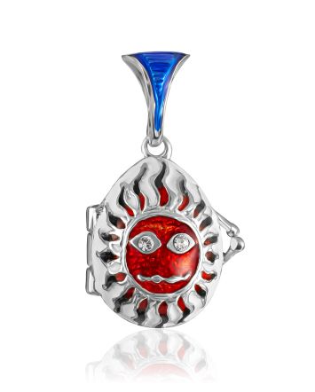 Celestial Design Enamel Locket Egg Pendant The Romanov, image 