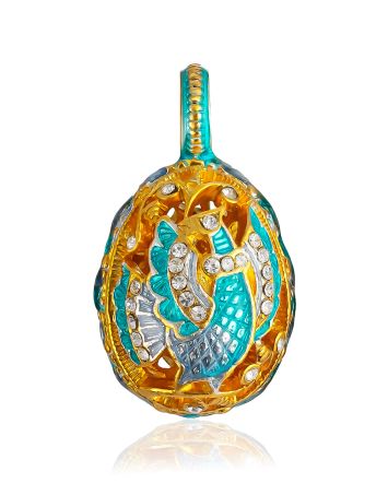 Classy Enamel Egg Pendant With Crystals The Romanov, image 