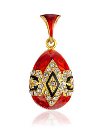 Royal Design Enamel Egg Pendant With Crystals The Romanov, image 