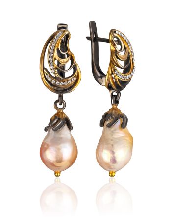 Chic Baroque Pearl Earrings, image 