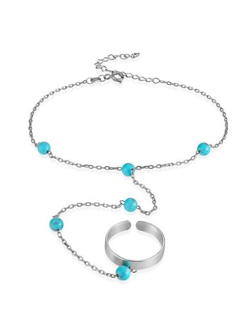Designer Slave Bracelet With Turquoise The Link, image 