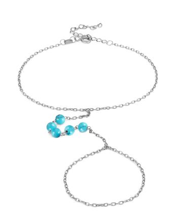 Exquisite Slave Bracelet With Turquoise Beads The Link, image 