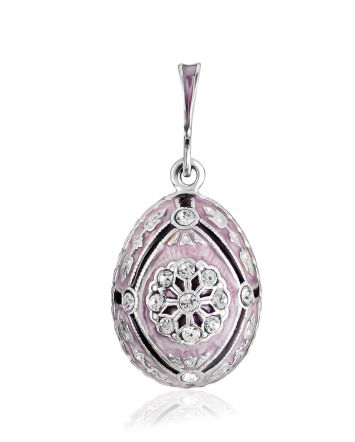 Opulent Silver Enamel Egg Shaped Pendant The Romanov, image 