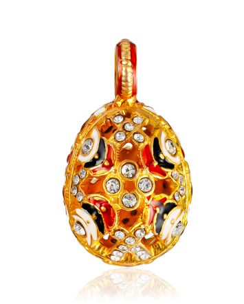 Exquisite Enamel Egg Pendant With Crystals The Romanov, image 