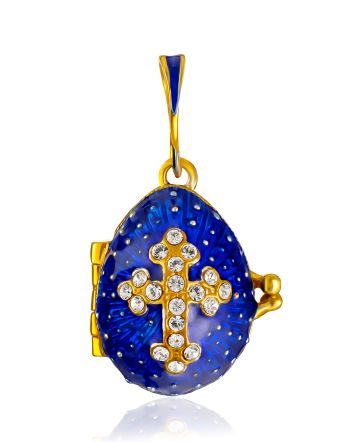 Cross Motif Locket Pendant With Gilded Icon The Romanov, image 