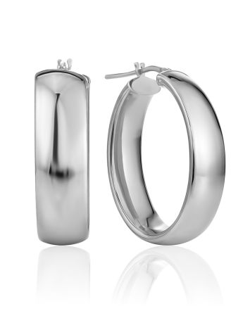 Glossy Medium Size Hoop Earrings The Silk, image 