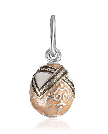 Designer Egg Pendant With Pinkish Enamel The Romanov, image 
