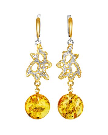 Designer Bicolor Amber Earrings, image 