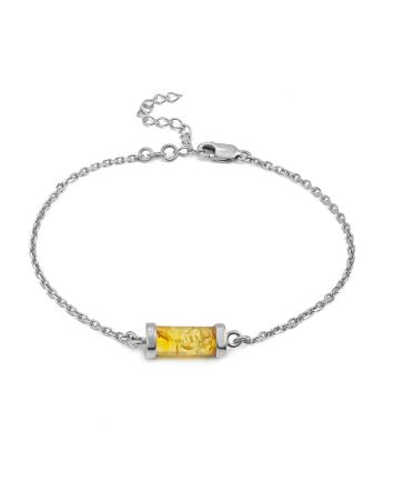 Delicate Chain Bracelet With Natural Amber, image 