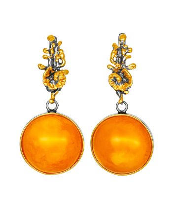 Designer Earrings With Luminous Baltic Amber, image 
