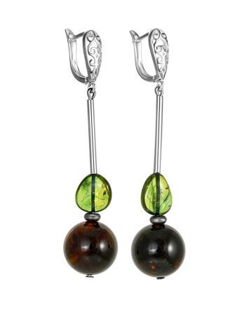 Apple Motif Amber Earrings, image 