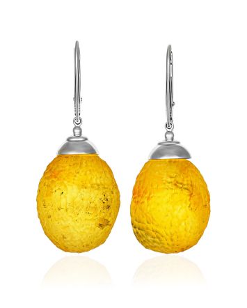 Stunning Textured Amber Earrings, image 