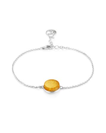 Classy Chain Bracelet With Natural Amber, image 
