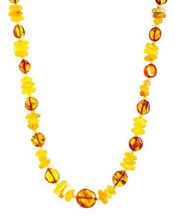 Wonderful Multicolor Amber Beaded Necklace, image 