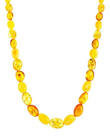 Boho Chic Amber Beaded Necklace, image 