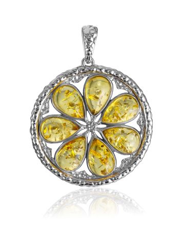 Orange Motif Amber Pendant, image 