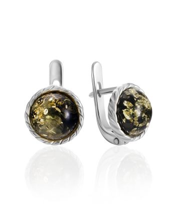 Classy Round Amber Earrings, image 