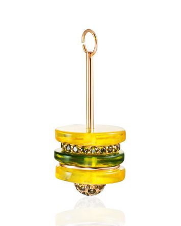 Designer Amber Pendant With Crystals, image 