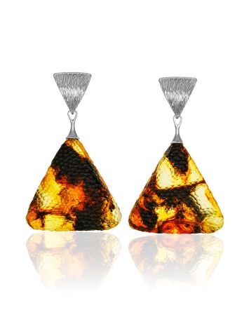 Amber Triangle Earrings, image 