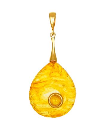 Textured Amber Drop Pendant, image 