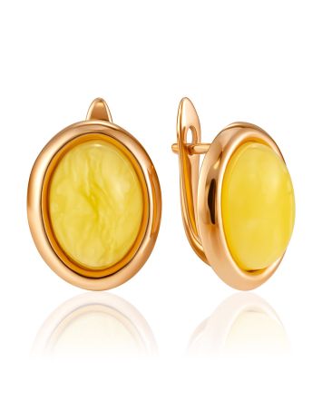 Lustrous Honey Amber Earrings, image 