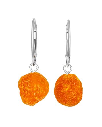 Bold Textured Amber Earrings, image 