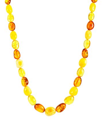Lustrous Natural Amber Beaded Necklace, image 