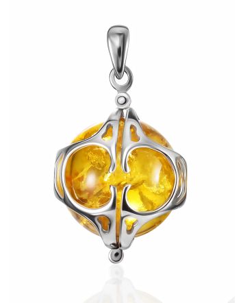 Classy Lemon Amber Pendant, image 