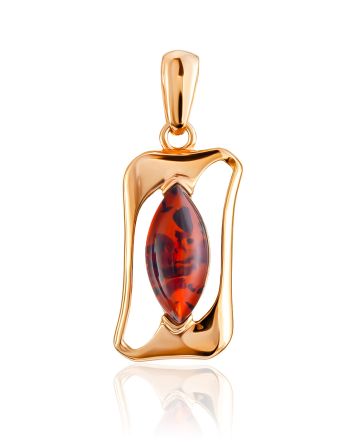 Geometric Design Amber Pendant, image 