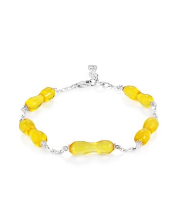 Flawless Chain Bracelet With Lemon Amber Accents, image 