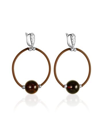 Safari Style Amber Congo Earrings, image 