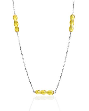 Subtle Design Chain Necklace With Amber, image 
