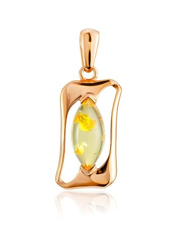 Frame Motif Pendant With Bright Lemon Amber, image 